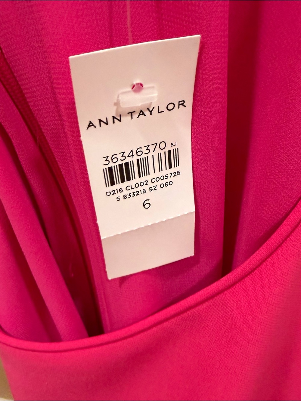 NWT Ann Taylor Women's Short Sleeve Fit-and-Flare Dress in Hot Pink 6 - Picture 14 of 15